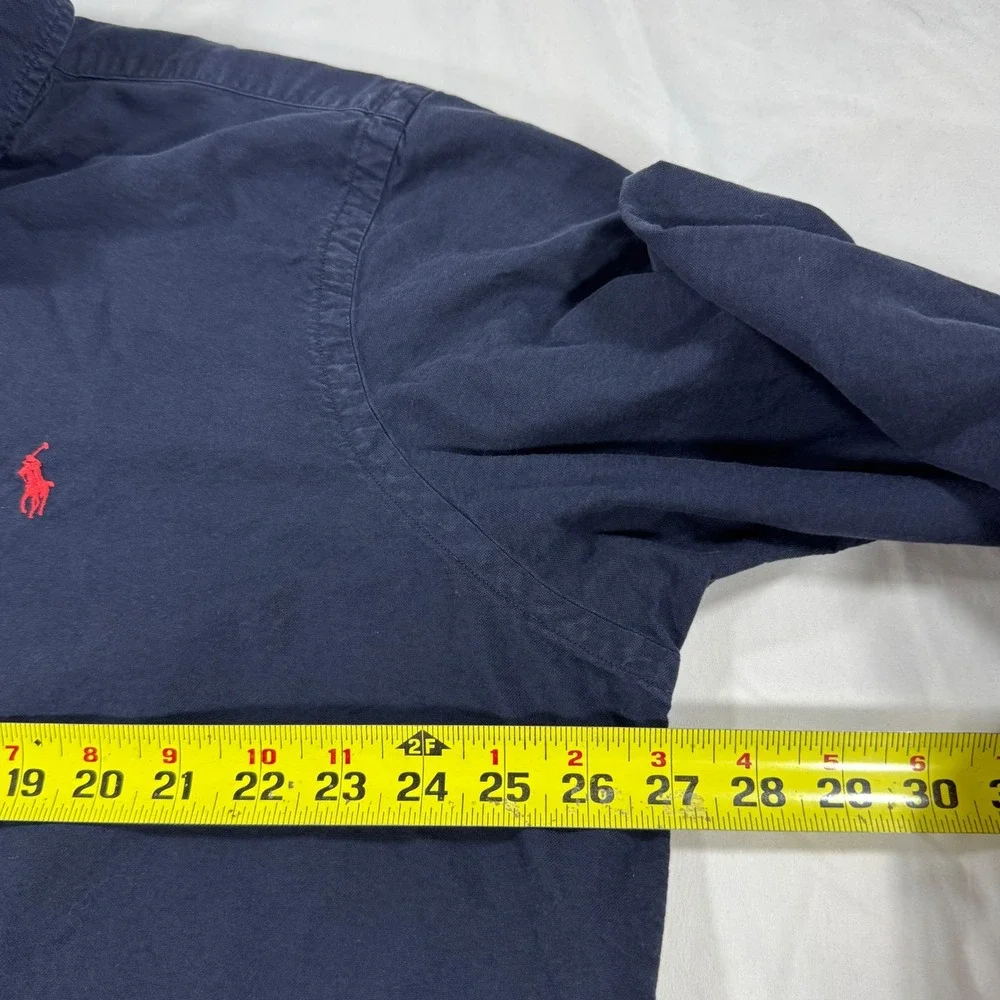 Polo Ralph Lauren Men's XXL Navy Blue Cotton Twill Classic Fit Button Down Shirt